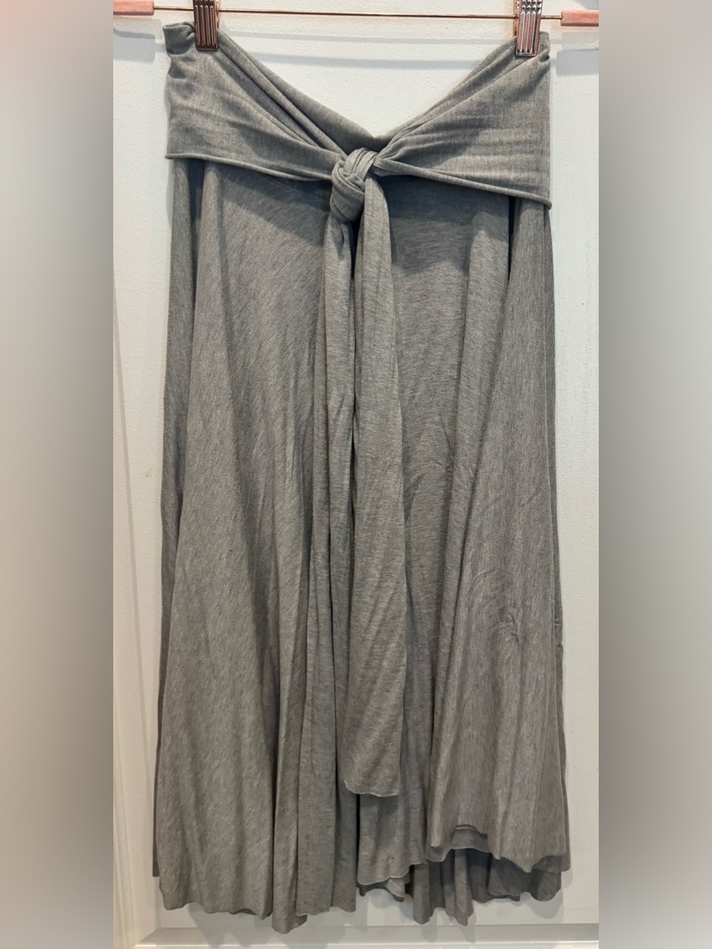 RACHEL PALLY VINTAGE Foldover Tie Waist Midi Skirt or Dress Gray Modal Stretch M